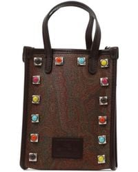 Etro - Paisley Printed Stud-Detailed Tote Bag - Lyst