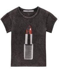 Alexander Wang - Lipstick-Printed Crewneck T-Shirt - Lyst