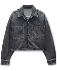 Alexander Wang - Cropped Long Sleeve Shirt - Lyst