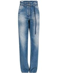 Dries Van Noten - Belted Wide-Leg Denim Pants - Lyst
