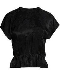 MM6 by Maison Margiela - Satin Short-Sleeved Top - Lyst