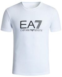 EA7 - Printed T-Shirt With Round Neck - Lyst
