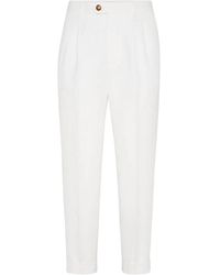 Brunello Cucinelli - Linen-Cotton Leisure Trousers - Lyst