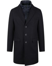 Herno - Buttoned High Neck Long-Sleeved Coat - Lyst