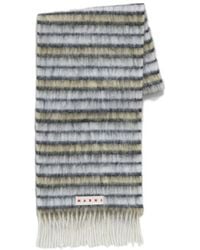 Marni - Wool And Mohair Scarf With Striped Pattern - Lyst