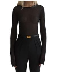 Mugler - Long-Sleeved Sheer Top - Lyst