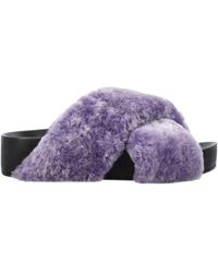 Jil Sander - Shearling Open-Toe Sandals - Lyst