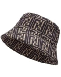 Fendi - All-Over Logo Printed Bucket Hat - Lyst