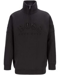 BOSS - Logo Details Sweater - Lyst