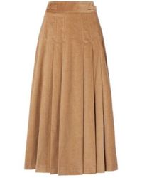 Gabriela Hearst - Wesley Pleated Cotton Corduroy Midi Skirt - Lyst