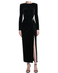 Self-Portrait - Velvet Embellished Midi Dress - Lyst