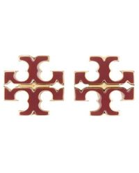 Tory Burch - Small Icon Enamel Stud Earrings - Lyst