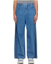 WOOYOUNGMI - Embossed Patch Denim Trousers - Lyst