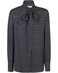 Valentino - Toile Iconographe Jacquard Long-Sleeved Blouse - Lyst