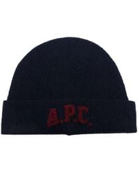 A.P.C. - Embroidered-Logo Beanie - Lyst