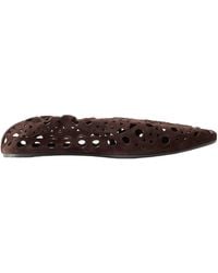 Alaïa - Alaïa Laser-Cut Almond Toe Flat Shoes - Lyst
