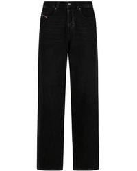 DIESEL - Logo-Patch Straight-Leg Jeans - Lyst