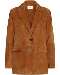 Marella - Semi-Fitted Suede Blazer - Lyst