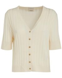 Allude - Ribbed Knit Cardigan - Lyst