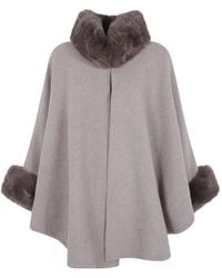 Twinset - Faux Fur Trim Coat - Lyst
