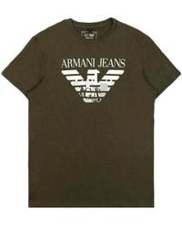 Armani Jeans - Round-Necked Logo T-Shirt - Lyst