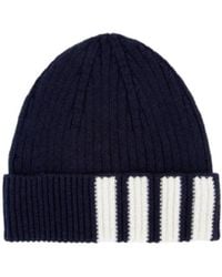 Thom Browne - 4-Bar Knitted Beanie - Lyst