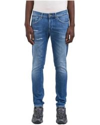 Dondup - Distressed, Faded Denim Trousers - Lyst