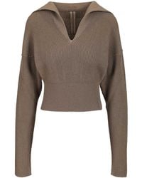 Rick Owens - Ribbed Cropped Knitted Sweater - Lyst
