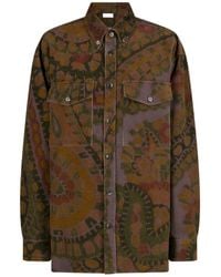 Dries Van Noten - Loose Corduroy Shirt - Lyst