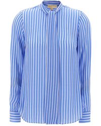 Michael Kors - Silk Blend Printed Blouse - Lyst