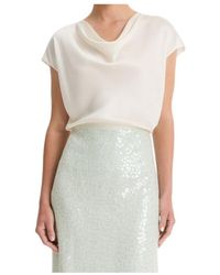 Vince - Satin Cowl-Neck Blouse - Lyst