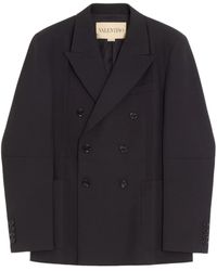 Valentino - Double-Breasted Long-Sleeved Jacket - Lyst