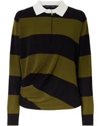 Proenza Schouler - Corinna Striped Cotton-Knit Polo Shirt - Lyst