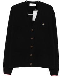 Vivienne Westwood - Orb Embroidered V-Neck Cardigan - Lyst