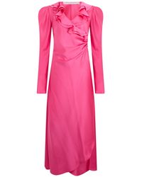 Philosophy Di Lorenzo Serafini - Ruffle-Detail Wrap Midi Dress - Lyst
