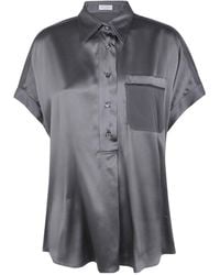 Brunello Cucinelli - Monili-Chain Silk Shirt - Lyst
