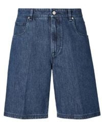 Fendi - Logo-Patch Denim Shorts - Lyst
