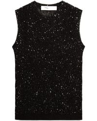 Golden Goose - Sequined Mesh Knitted Tank Top - Lyst