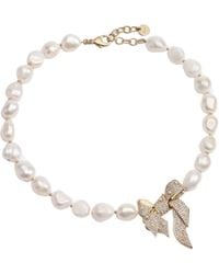 Dior - Or Shiny Bow Necklace - Lyst