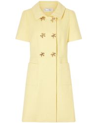 Oscar de la Renta - Double-Breasted Cotton-Blend Tweed Mini Dress - Lyst