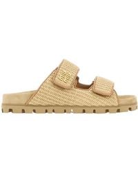 Miu Miu - Touch-Strap Slip-On Sandals - Lyst