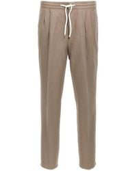 Brunello Cucinelli - Drawstring Tapered Leg Trousers - Lyst