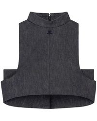 Courreges - Mock-Neck Denim Top - Lyst