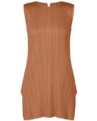 Pleats Please Issey Miyake - Pleats Please Issey Miyake Sleeveless Pleated Dress - Lyst