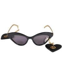 Gucci - Eyewear Cat-Eye Frame Pendant Detail Sunglasses - Lyst