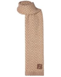 Fendi - Ff Chevron Knitted Scarf - Lyst