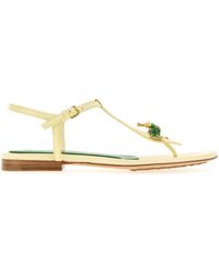 Bottega Veneta - Pastel Leather Rana Flora Sandals - Lyst