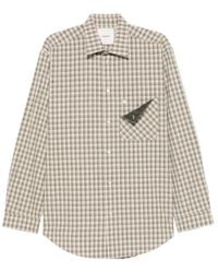 Nanushka - Check-Print Chest-Pocket Shirt - Lyst