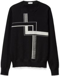 Versace - Greca Incrocio Crewneck Jumper - Lyst