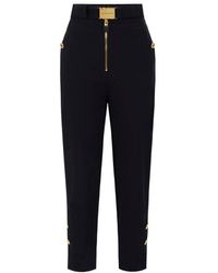 Elisabetta Franchi - Technical Voile Belted Trousers - Lyst